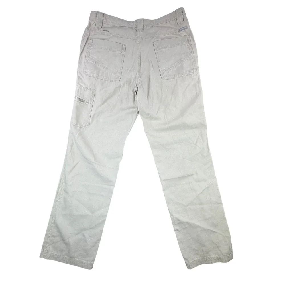 Columbia Mens 36x34 Roc Pants‎ Tan Khaki Cotton Canvas Straight Leg AM8564 FLAW